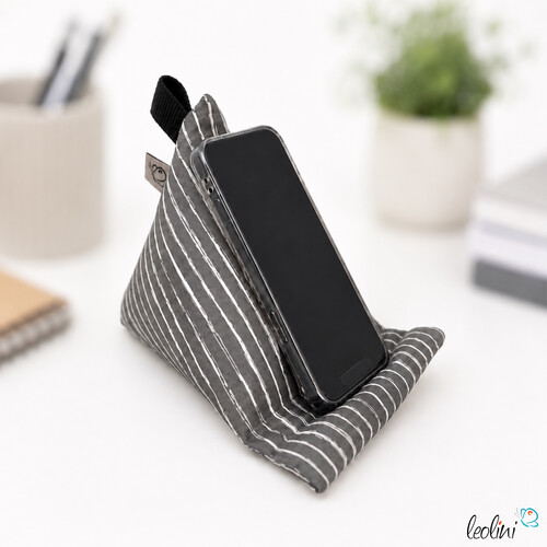 Handysitzsack Handykissen| STREIFEN aus Baumwolle | Stützkissen für Smartphone und Tablet