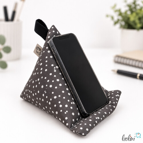 Handysitzsack Handykissen| PÜNKTCHEN aus Baumwolle | Stützkissen für Smartphone und Tablet