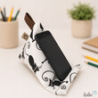 LeoliniHandysitzsack | CRAZY CATS aus Baumwolle | Katzen Stützkissen für Smartphone und TabletHandysitzsack