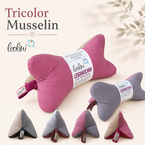 AKTION tricolor Musselin Leseknochen | Einzelstücke! verschiedene Modelle | handgemacht