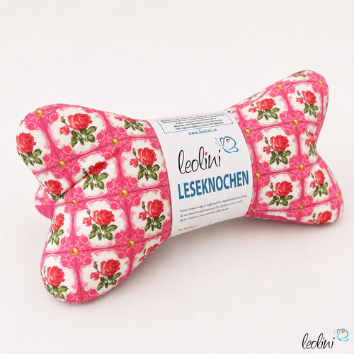Leseknochen personalisierbar | Nackenkissen ROSENROT | handgemacht