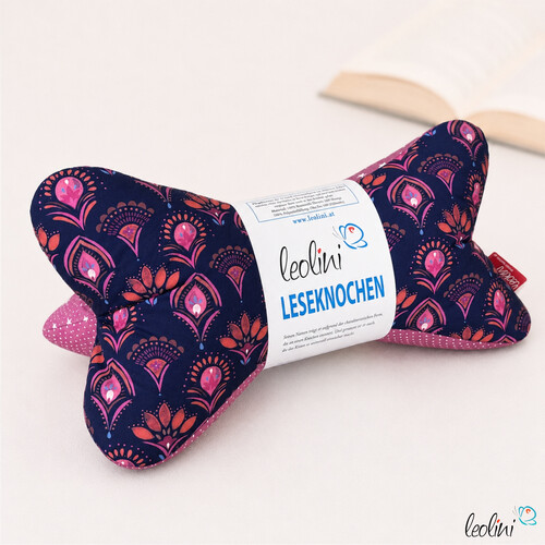 Leseknochen personalisierbar | Nackenkissen ORNAMENTE MAGENTA | handgemacht