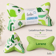 LeoliniLeseknochen personalisierbar DINOS GRÜN | Nackenkissen | handgemachtKinder Leseknochen