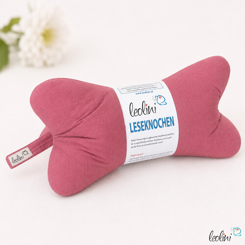 Leseknochen MUSSELIN in HIMBEERE  | personalisierbar mit Stickerei