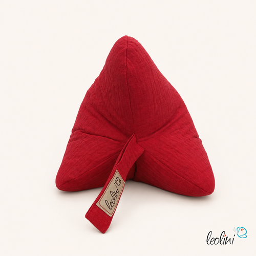 LeoliniLeseknochen MUSSELIN ROT Double Gauze | personalisierbar mit Stickerei -Musselin Leseknochen unifarben
