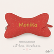 LeoliniLeseknochen MUSSELIN CORALLE mit Glitzer Punkte | personalisierbar mit Stickerei -Musselin Leseknochen unifarben