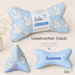 LeoliniLeseknochen personalisierbar EISBÄR | Nackenkissen | handgemachtKinder Leseknochen