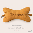 LeoliniLeseknochen MUSSELIN SENFGELB mit Glitzer Punkte | personalisierbar mit Stickerei -Musselin Leseknochen unifarben