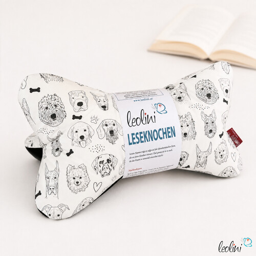Leseknochen personalisierbar I LOVE DOGS (limitierte Stückzahl)| Nackenkissen | handgemacht