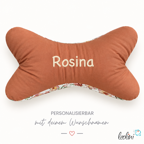 LeoliniLeseknochen personalisierbar | Nackenkissen MAGNOLIE | handgemachtLeseknochen gemustert