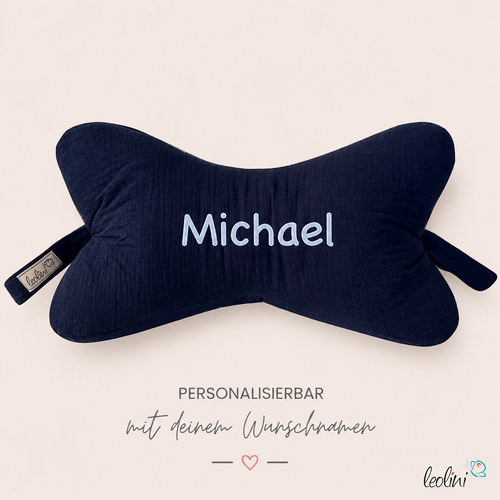 LeoliniLeseknochen MUSSELIN Double Gauze | MARINE | personalisierbar mit StickereiMusselin Leseknochen unifarben