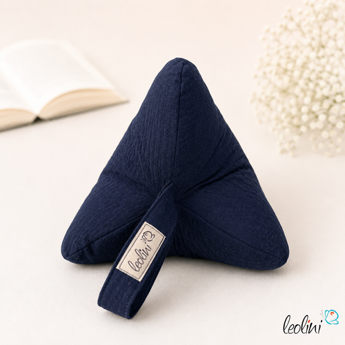 LeoliniLeseknochen MUSSELIN Double Gauze | MARINE | personalisierbar mit StickereiMusselin Leseknochen unifarben