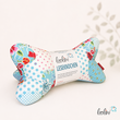 LeoliniLeseknochen personalisierbar PATCHWORK hellblau | Nackenkissen  | handgemacht