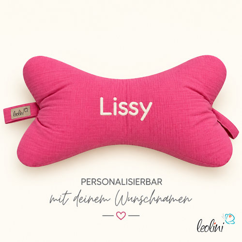 LeoliniLeseknochen MUSSELIN Double Gauze | PINK | personalisierbar mit StickereiMusselin Leseknochen unifarben
