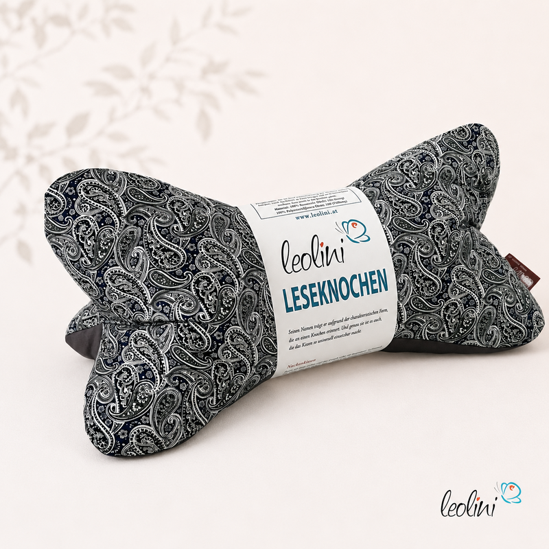 LeoliniLeseknochen personalisierbar PAISLEY | Nackenkissen | handgemachtLeseknochen gemustert