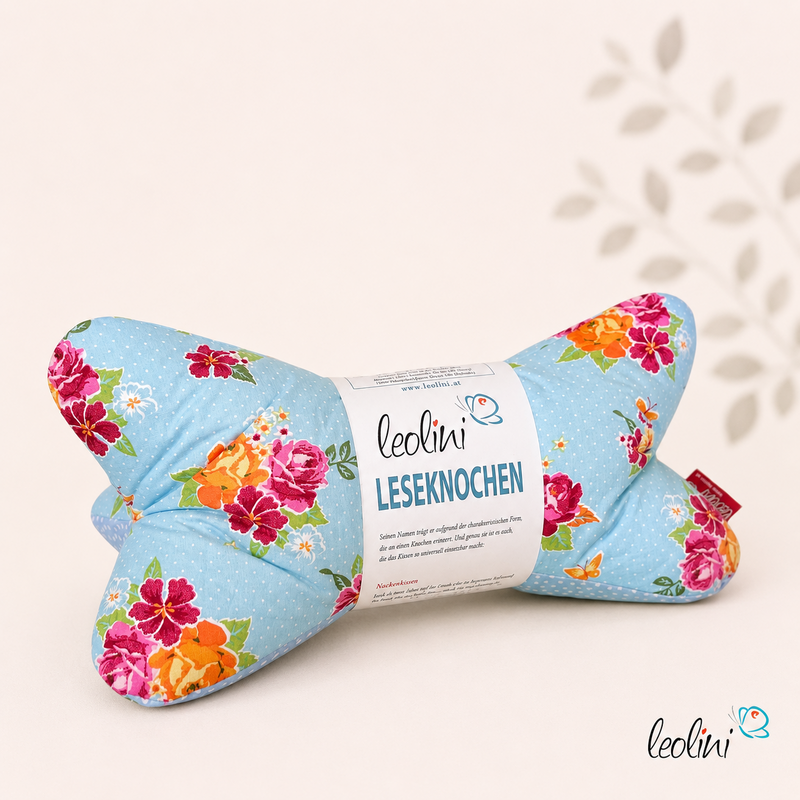 LeoliniLeseknochen personalisierbar BLUMENMIX | Nackenkissen | handgemacht