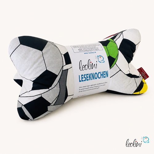 Leseknochen personalisierbar | Nackenkissen FUSSBALL BUNT | handgemacht