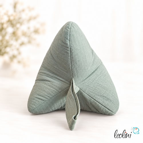 Musselin Leseknochen Blume des Lebens in der Farbe Salbei
