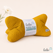 LeoliniLeseknochen aus Waffelstoff | Nackenkissen SENFGELB | personalisierbar mit Name | handgemachtWaffelstoff Leseknochen unifarben