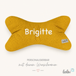 LeoliniLeseknochen aus Waffelstoff | Nackenkissen SENFGELB | personalisierbar mit Name | handgemachtWaffelstoff Leseknochen unifarben