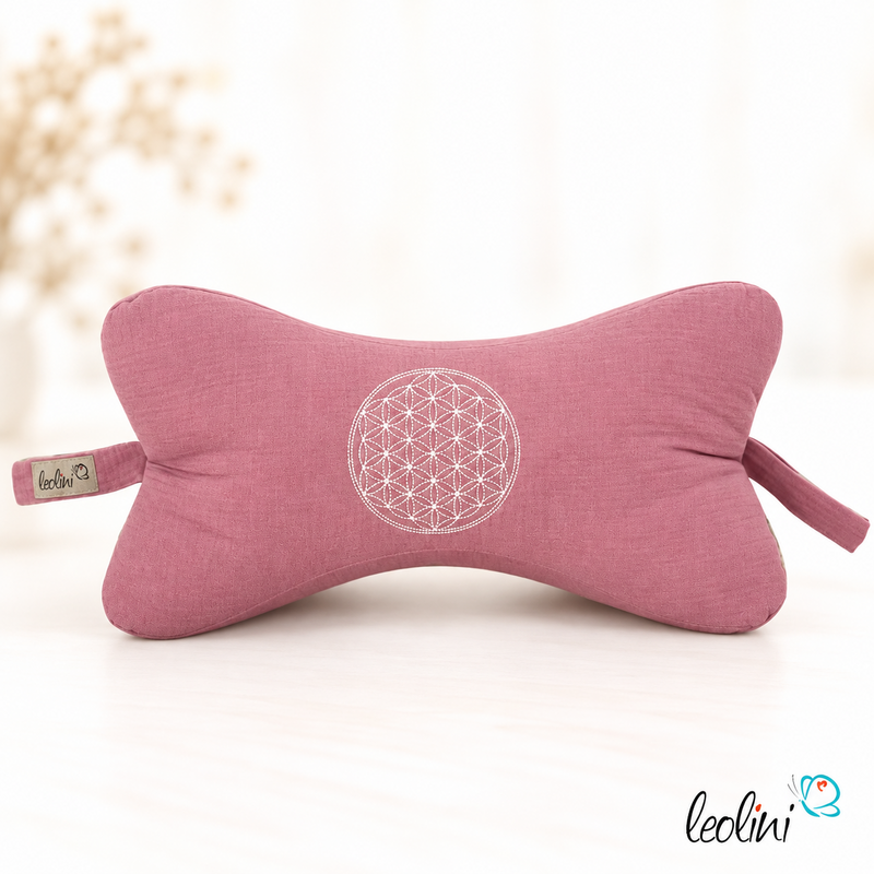 LeoliniLeseknochen BLUME DES LEBENS Stickerei - MUSSELIN Double Gauze | MAUVEMusselin Leseknochen unifarben