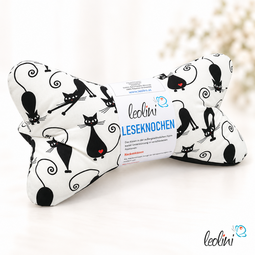 Leseknochen personalisierbar | KATZEN Nackenkissen CRAZY CATS | handgemacht