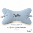 LeoliniLeseknochen MUSSELIN Double Gauze | HELLBLAU| personalisierbar mit NamensstickereiLeseknochen