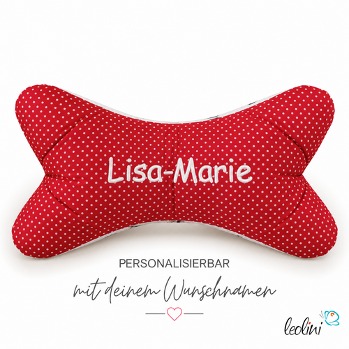 LeoliniLeseknochen personalisierbar | Nackenkissen ANKER ROT | handgemachtLeseknochen