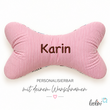 LeoliniLeseknochen personalisierbar | Nackenkissen STREUBLUMEN ROSA | handgemacht von LeoliniLeseknochen gemustert