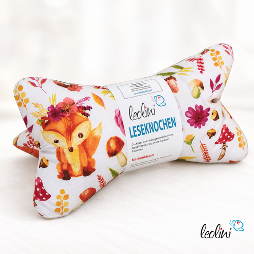 Leseknochen personalisierbar | Nackenkissen FUCHSDAME | handgemacht