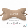 LeoliniLeseknochen MUSSELIN Double Gauze | DUNKLES BEIGE | personalisierbar mit StickereiMusselin Leseknochen unifarben