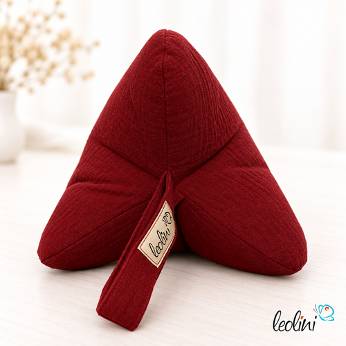 LeoliniLeseknochen MUSSELIN Double Gauze BORDEAUX - personalisierbar mit StickereiLeseknochen