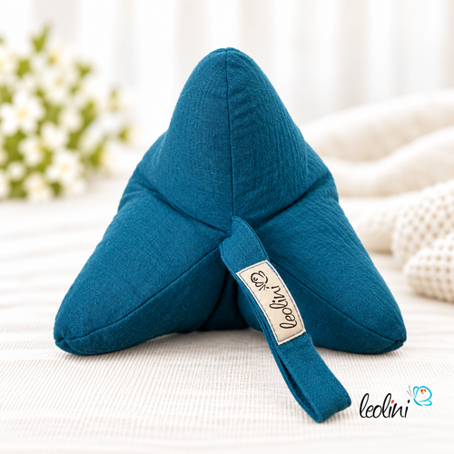 LeoliniLeseknochen MUSSELIN Double Gauze PETROL - personalisierbar mit StickereiLeseknochen