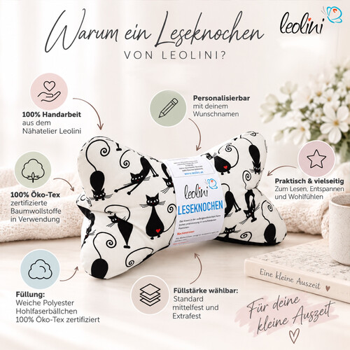 Musselin Leseknochen olive personalisierbar
