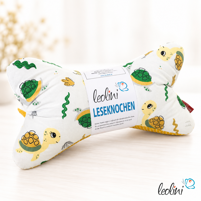 LeoliniLeseknochen personalisierbar | Nackenkissen SCHILDKRÖTE | handgemacht von LeoliniLeseknochen