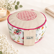 Yogakissen Meditationskissen mit Stickerei Blume des Lebens personalisierbar mit Namen