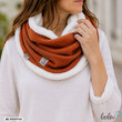 LeoliniHandgefertigter Damen Schlauchschal Loop – Beidseitig tragbar mit Wellnessfleece & Mini-Zopfmuster Jersey | ROSTTücher / Schals