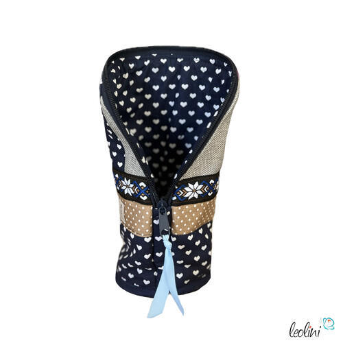 LeoliniStehende Stiftetasche Leo | Federpennal Federmäppchen BOHO WEBBAND DUNKELBLAU | personalisierbar mit NamenLeoliniStehende Stiftetaschen LEO