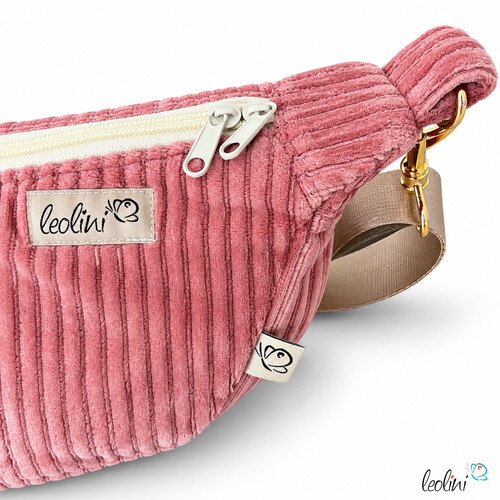 Moon Bag Luna ALTROSA | Halbmondtasche | handgefertigte Schultertasche mit Blume-des-Lebens-StickereiLeoliniTaschen mit Stickerei und Basic TaschenLeolini