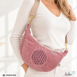 Moon Bag Luna ALTROSA | Halbmondtasche | handgefertigte Schultertasche mit Blume-des-Lebens-StickereiLeoliniTaschen mit Stickerei und Basic Taschen