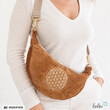 Moon Bag Luna COGNAC | Halbmondtasche | handgefertigte Schultertasche mit Blume-des-Lebens-StickereiLeoliniLeoliniTaschen mit Stickerei und Basic Taschen
