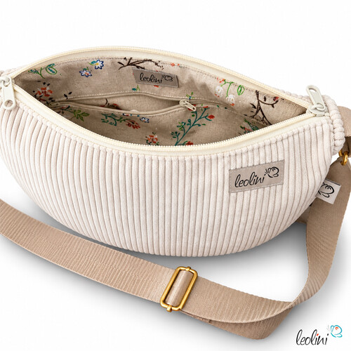 LeoliniMoon Bag Luna CREME | Halbmondtasche | handgefertigte SchultertascheLeoliniTaschen mit Stickerei und Basic Taschen