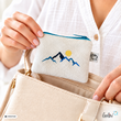 Schlüsseltascherl mit Karabiner BERGE | Geldtasche mini | mit Stickerei handgefertigtLeoliniSchlüsseltascherl