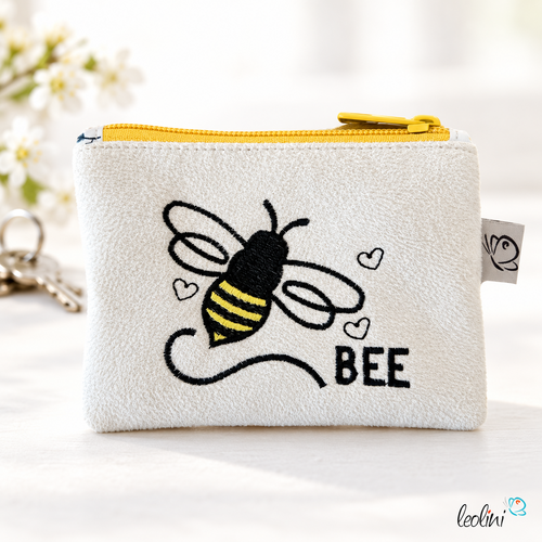 Schlüsseltascherl mit Karabiner BIENEN | Geldtasche mini | mit Stickerei handgefertigt
