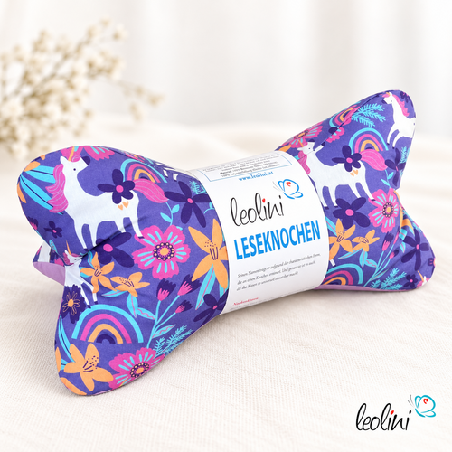 Leseknochen personalisierbar | Nackenkissen EINHORN | handgemacht