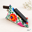 LeoliniHandysitzsack | FLOWER POWER ROT aus Baumwolle | Stützkissen für Smartphone und TabletHandysitzsack