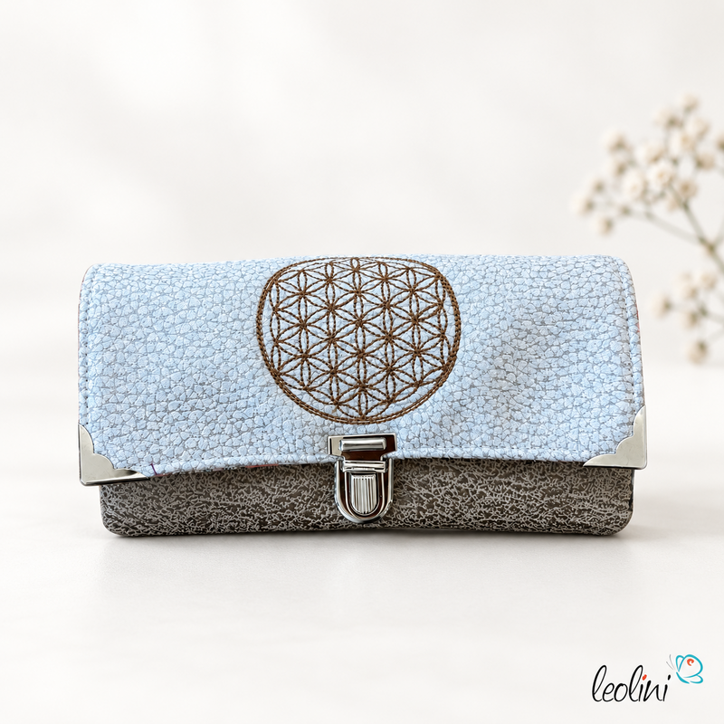 LeoliniPortemonnaie mit Stickerei | Blume des Lebens | BEIGE | GeldbörseLeoliniPortemonnaies mit Stickerei