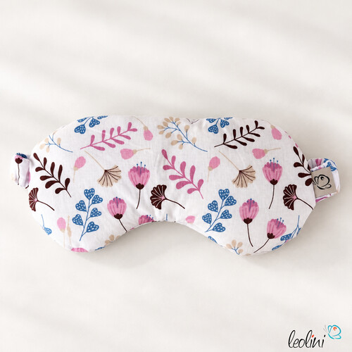 Augenmaske mit Leinsamen-Innenkissen | Schlafmaske mit waschbarem Bezug | STREUBLUMEN ROSALeoliniWohlfühlzeit