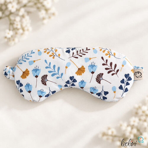 LeoliniAugenmaske mit Leinsamen-Innenkissen | Schlafmaske mit waschbarem Bezug | STREUBLUMEN BLAULeoliniWohlfühlzeit