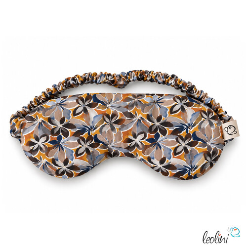 LeoliniAugenmaske mit Leinsamen-Innenkissen | Schlafmaske mit waschbarem Bezug | BEIGE RETROLeolini